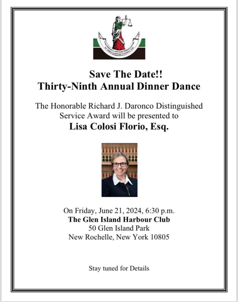 Lisa Colosi Florio to be Honored at Columbian Lawyers Association of Westchester’s 39th Annual Dinner Dance Thumbnail