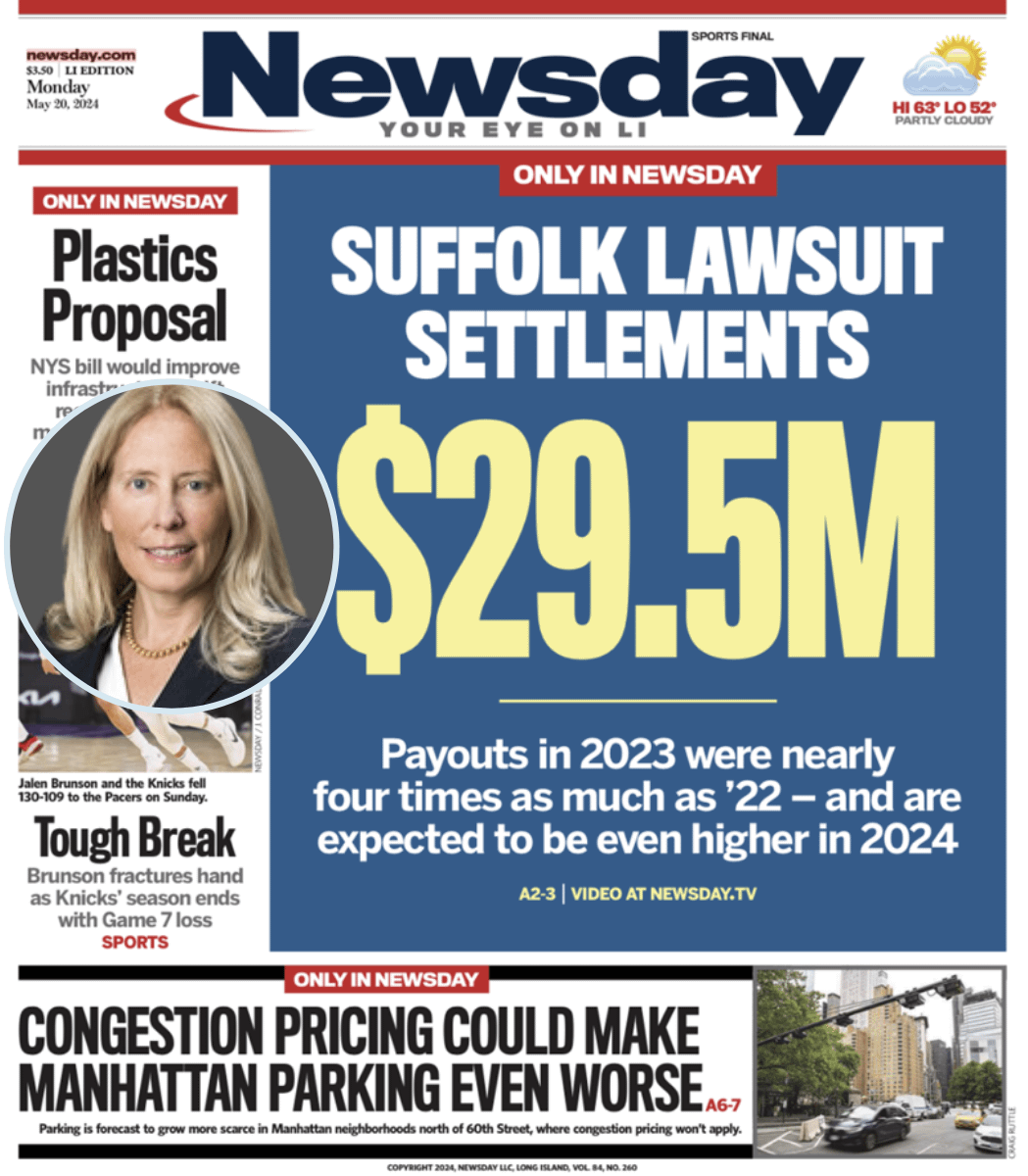 (NEWSDAY) Amy Marion Represents Client in Suffolk County Lawsuit Settlements That Top $29 Million Thumbnail