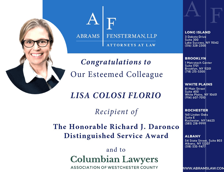 Lisa Colosi Florio to Receive Honor at Columbian Lawyers Association of Westchester 39th Annual Dinner Dance Thumbnail