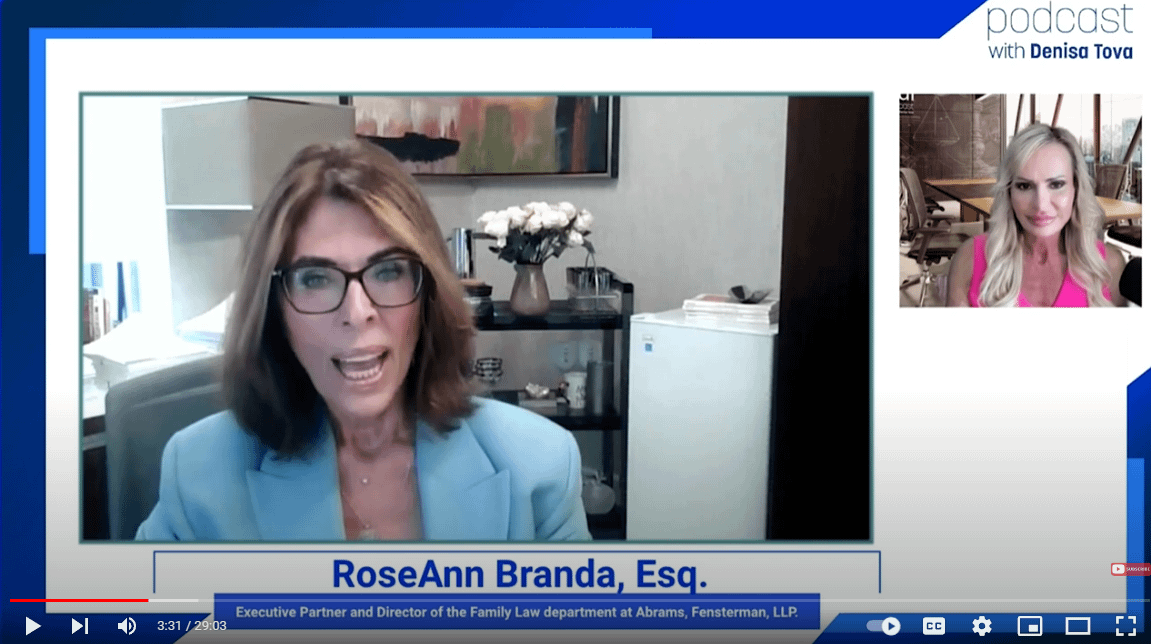 RoseAnn Branda Featured on Denisa Tova’s Beyond the Bar Podcast, Divorce Lawyer’s Secret: It’s Not About Being Smart Thumbnail