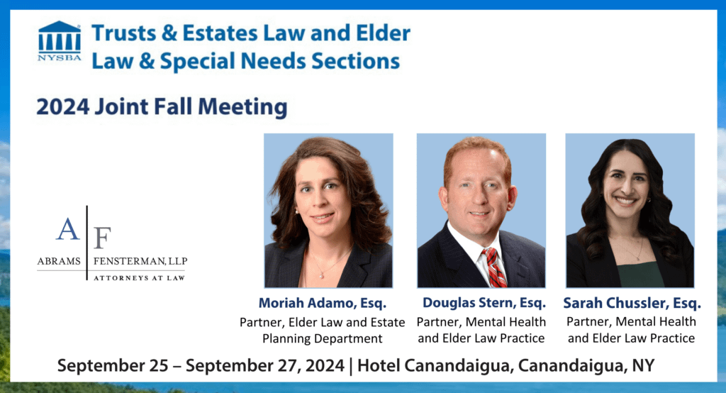 NYSBA Joint Meeting Trusts Estates Elder Special Needs