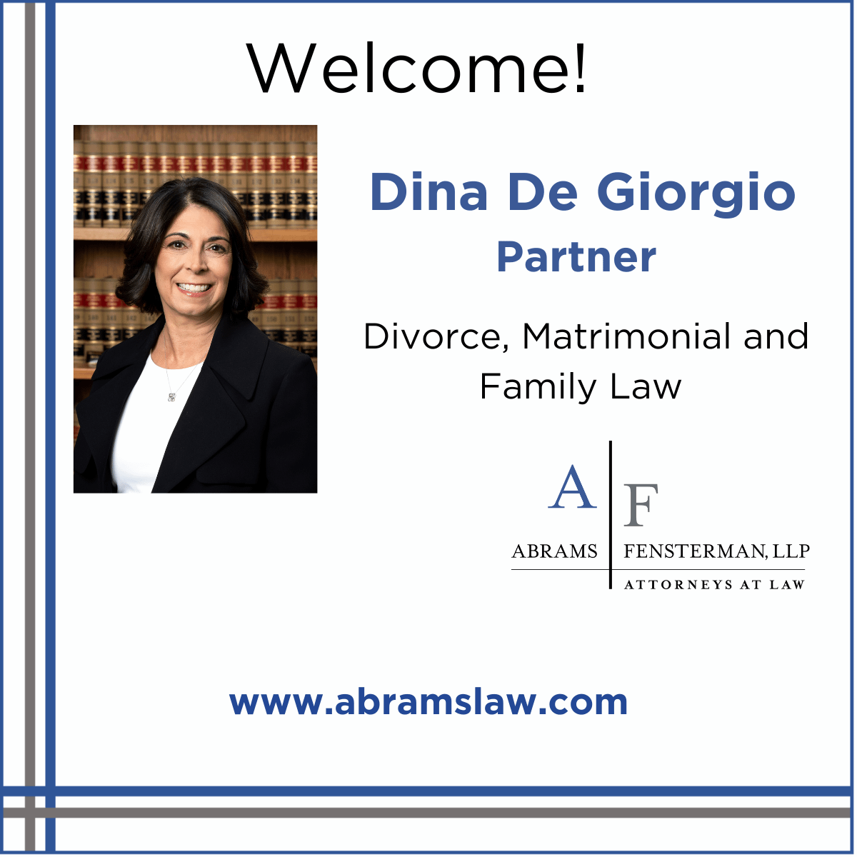 Abrams Fensterman Welcomes Partner Dina De Giorgio to Family Law Practice in Lake Success Thumbnail