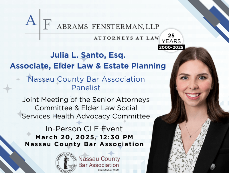 CLE: Julia Santo, Esq. on Advance Directives and Guardianship Avoidance Thumbnail