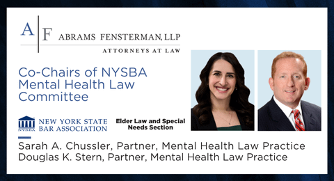 Sarah Chussler & Douglas Stern Named Co-Chairs of NYSBA Mental Health Law Committee Thumbnail