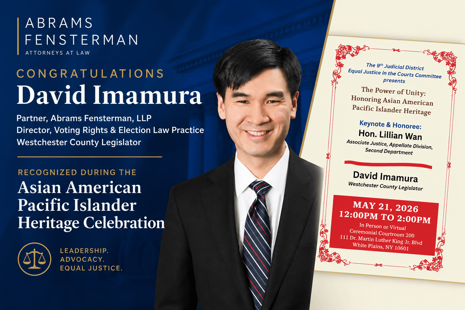 David Imamura Honored By Asian American 9th Judicial District Thumbnail