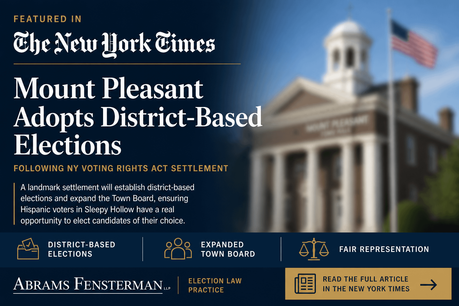 Mount Pleasant Voting Rights Case Featured in The New York Times Thumbnail