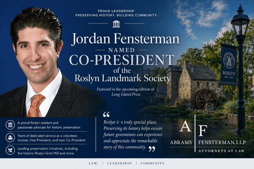 Jordan Fensterman Named Co-President of the Roslyn Landmark Society Thumbnail