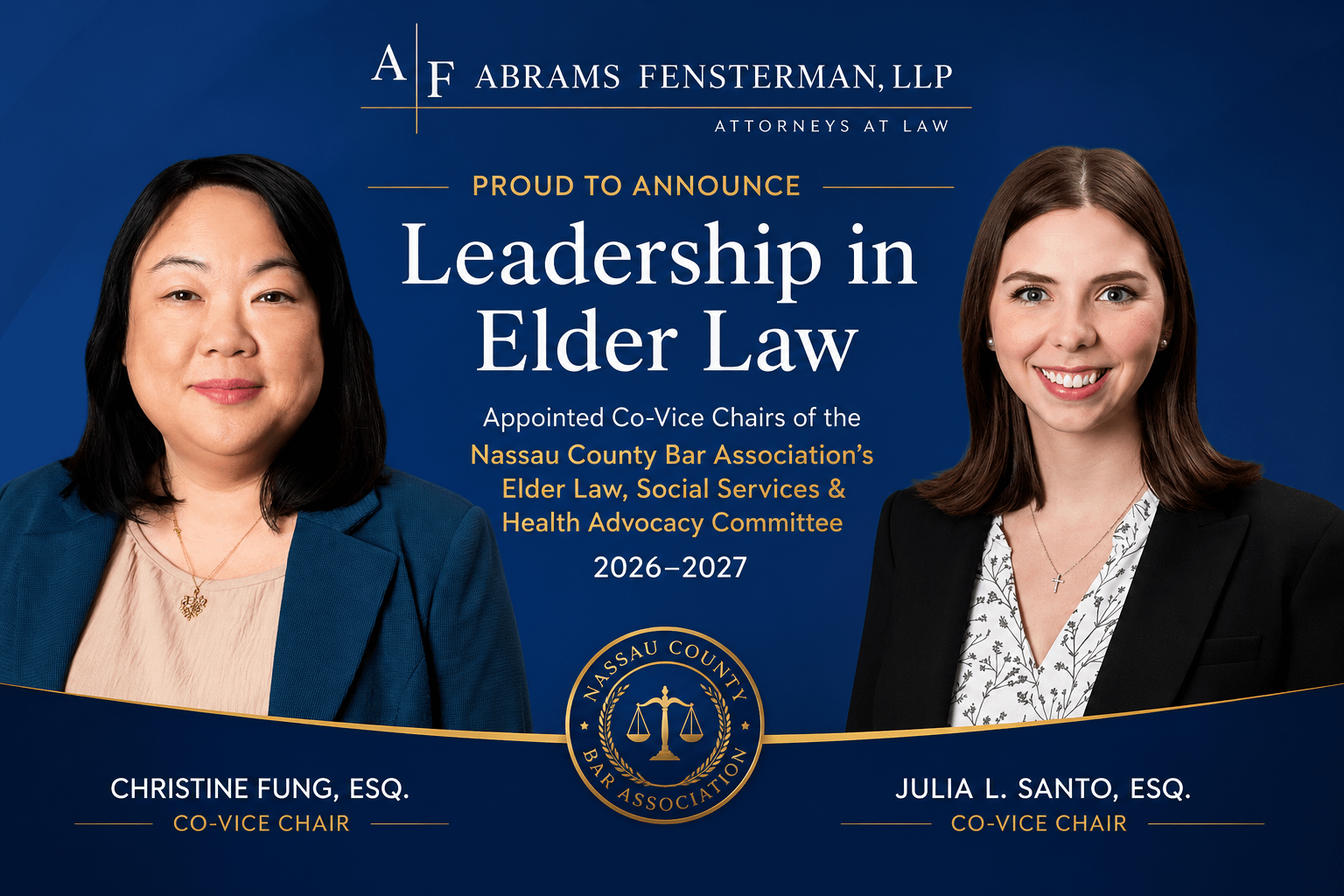 Abrams Fensterman Attorneys Appointed Co-Vice Chairs of the NCBA Elder Law Committee Thumbnail